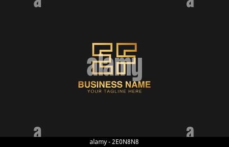 EF E  F initial based letter typography logo design vector Stock Vector