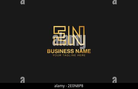EN E  N initial based letter typography logo design vector Stock Vector
