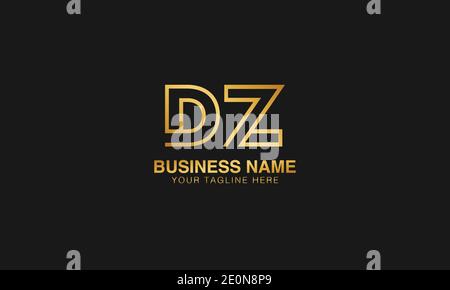 DZ D  Z initial based letter typography logo design vector Stock Vector