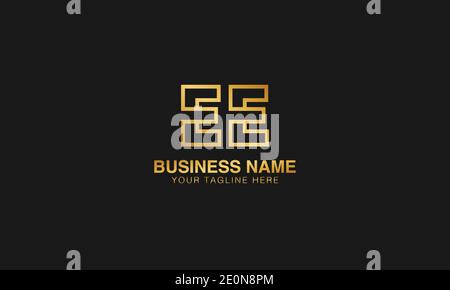 EE E initial based letter typography logo design vector Stock Vector