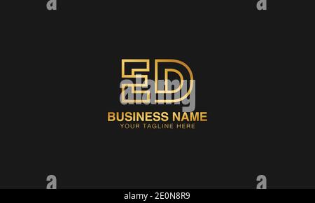 ED E  D initial based letter typography logo design vector Stock Vector