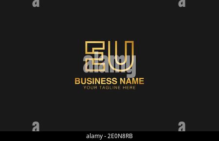 EU E  U initial based letter typography logo design vector Stock Vector