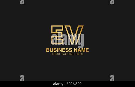 EV E  V initial based letter typography logo design vector Stock Vector