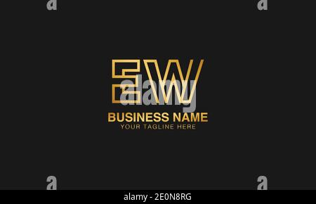 EW E  W  initial based letter typography logo design vector Stock Vector