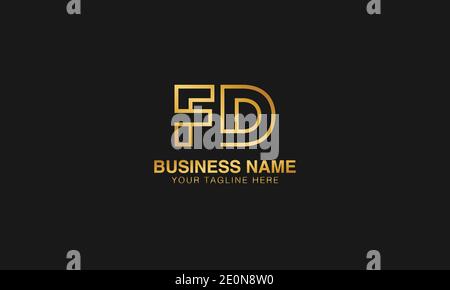 FD F  D initial based letter typography logo design vector Stock Vector