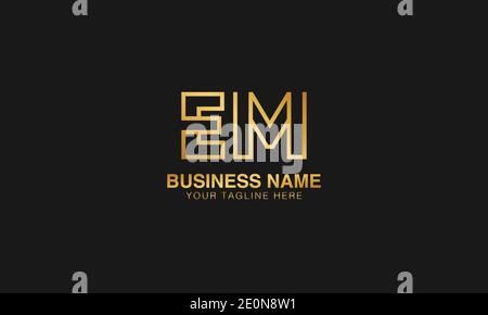 EM E M initial based letter typography logo design vector Stock Vector