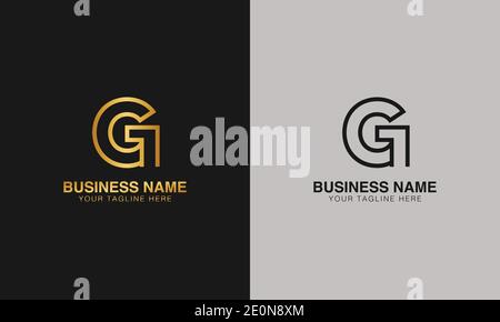G GG initial based letter typography logo design vector Stock Vector