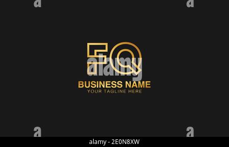 FQ F Q initial based letter typography logo design vector Stock Vector