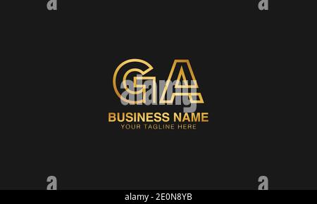 GA G A initial based letter typography logo design vector Stock Vector