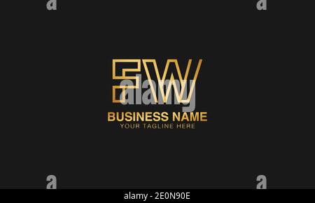 FW F  W initial based letter typography logo design vector Stock Vector