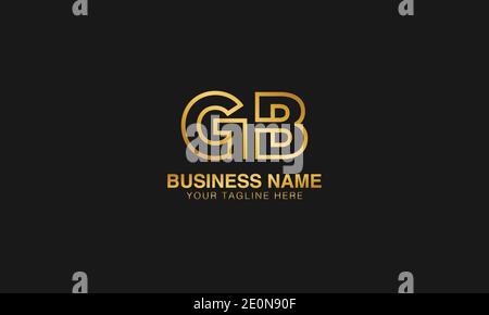 GB G B  initial based letter typography logo design vector Stock Vector