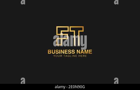 FT F T initial based letter typography logo design vector Stock Vector