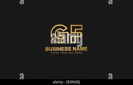 GF G F  initial based letter typography logo design vector Stock Vector