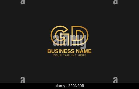 GD G  D initial based letter typography logo design vector Stock Vector
