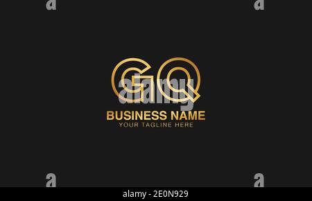 GQ G Q  initial based letter typography logo design vector Stock Vector