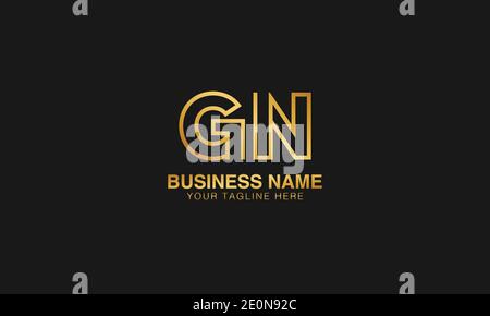GN G  N initial based letter typography logo design vector Stock Vector