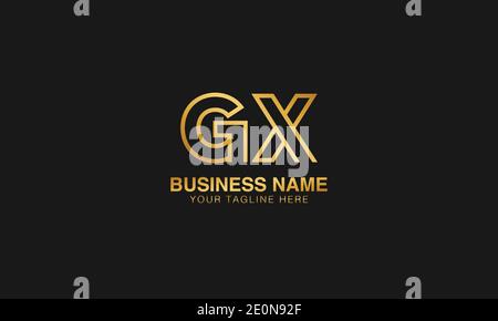 GX G X initial based letter typography logo design vector Stock Vector