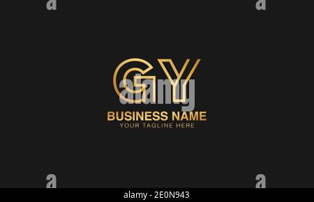GY G Y initial based letter typography logo design vector Stock Vector