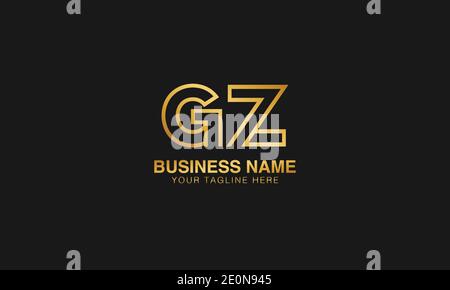 GZ G Z initial based letter typography logo design vector Stock Vector