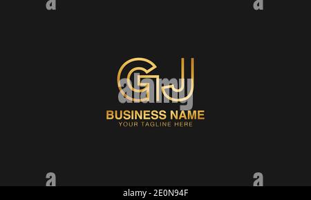 GJ G J initial based letter typography logo design vector Stock Vector
