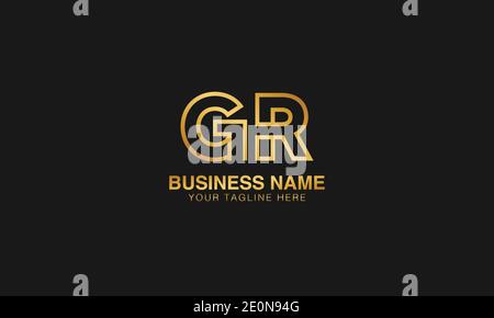 GR G  R initial based letter typography logo design vector Stock Vector