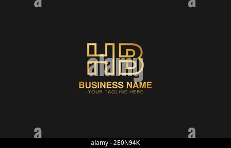 HB H  B initial based letter typography logo design vector Stock Vector
