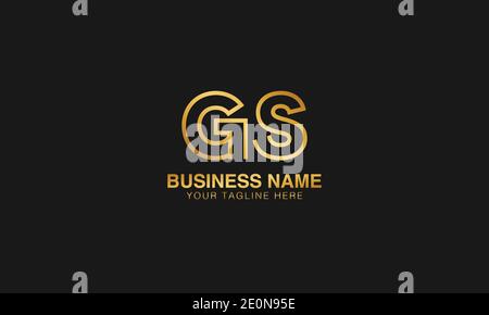 GS G S initial based letter typography logo design vector Stock Vector