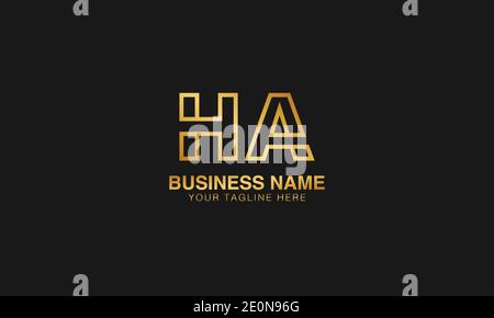 HA H A initial based letter typography logo design vector Stock Vector