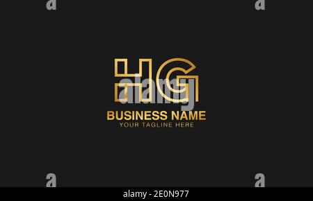 HG H  G initial based letter typography logo design vector Stock Vector