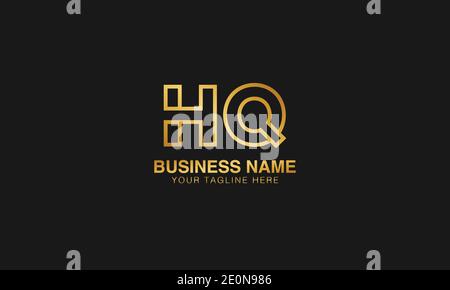 HQ H Q initial based letter typography logo design vector Stock Vector