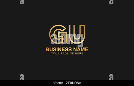 GU G U initial based letter typography logo design vector Stock Vector