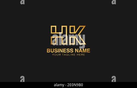 HK H K initial based letter typography logo design vector Stock Vector