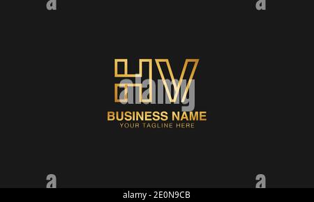 HV H V initial based letter typography logo design vector Stock Vector