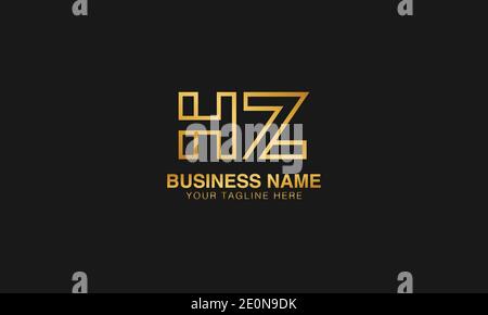 HZ H Z Creative Letter Logo Design With White and Black Lines Stock ...