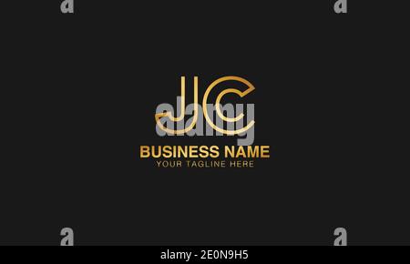 JC J C initial based letter typography logo design vector Stock Vector