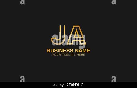 JA J A  initial based letter typography logo design vector Stock Vector