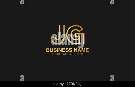 JG J G  initial based letter typography logo design vector Stock Vector