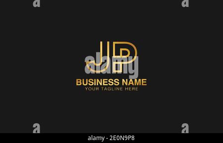 JP J P  initial based letter typography logo design vector Stock Vector