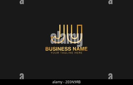JU J U initial based letter typography logo design vector Stock Vector