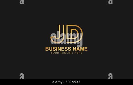 JD J D initial based letter typography logo design vector Stock Vector