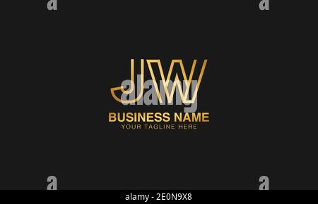 JW J W  initial based letter typography logo design vector Stock Vector