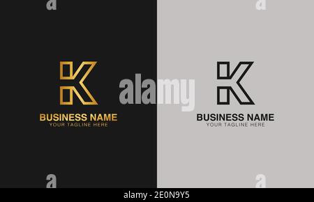 K KK initial based letter typography logo design vector Stock Vector