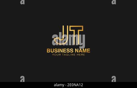 JT J T  initial based letter typography logo design vector Stock Vector