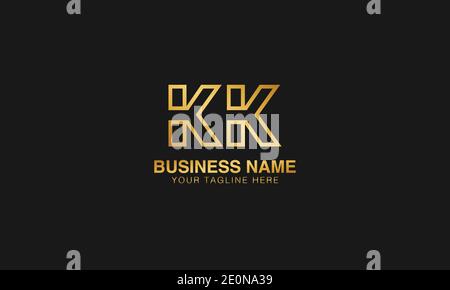 K KK initial based letter typography logo design vector Stock Vector