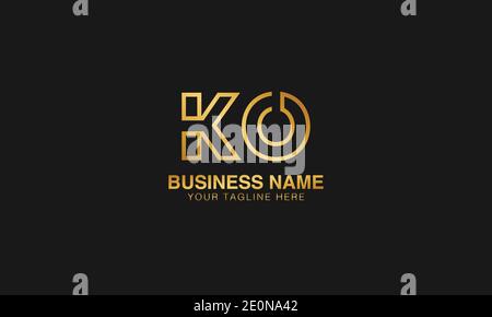 KO K O initial based letter typography logo design vector Stock Vector