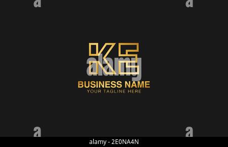 KE K E initial based letter typography logo design vector Stock Vector