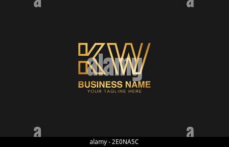KW K W  initial based letter typography logo design vector Stock Vector