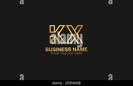 KX K X initial based letter typography logo design vector Stock Vector