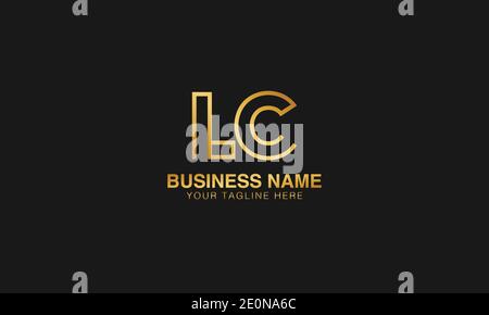 LC L C initial based letter typography logo design vector Stock Vector