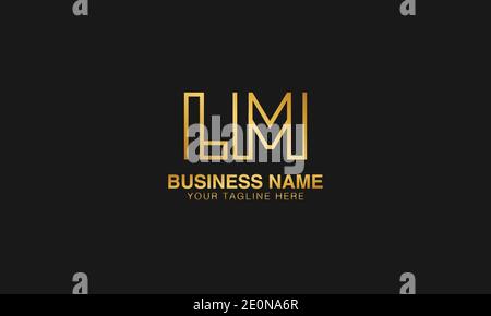 LM L M initial based letter typography logo design vector Stock Vector